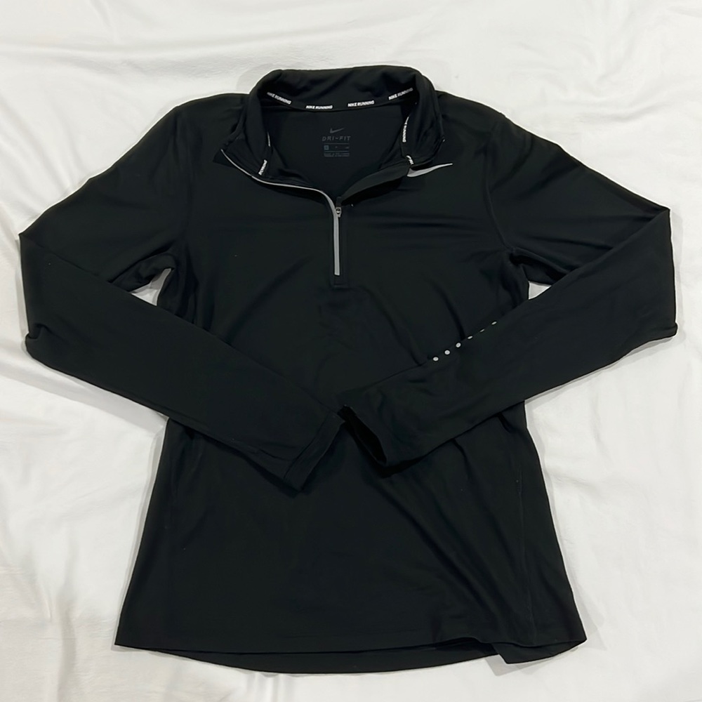 nike black quarter zip with reflective details